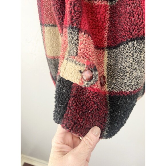 Tasha Polizzi Southwestern Aztec Sherpa Jacket Coat Size Medium Blanket Coat - Picture 9 of 11